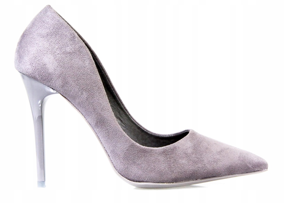 Damskie szpilki ze skóry ekologicznej zamszowe