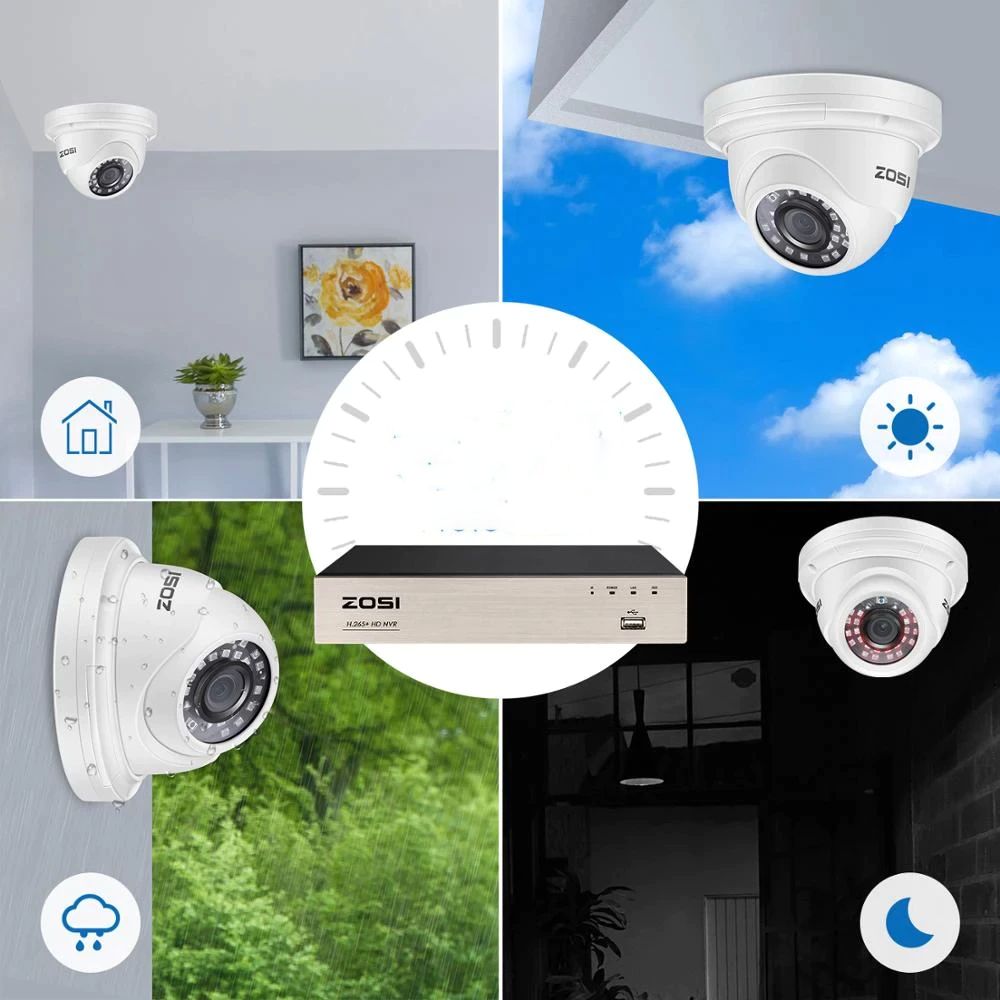 System kamer bezpieczeństwa H.265 8 kamer Dysk 2TB - obrazek 2