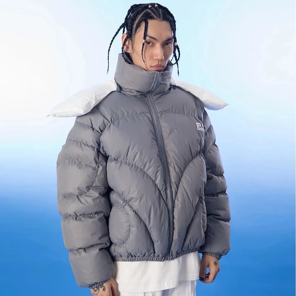 Męska puchowa kurtka w stylu VINTAGE - obrazek 3