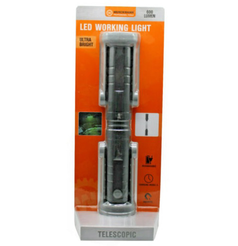 Lampa robocza LED lampa teleskopowa z baterią 600 lumenów, ładowana magnetycznie