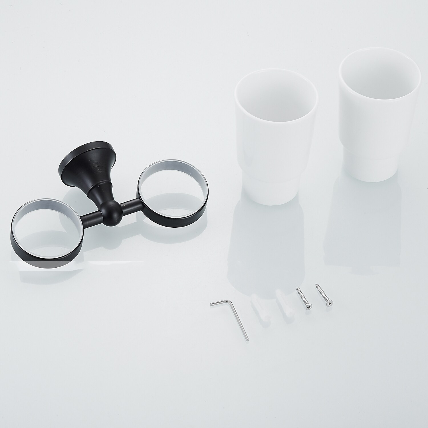 PODWÓJNY UCHWYT Z KUBKIEM NA SZCZOTECZKI I PASTĘ - obrazek 3