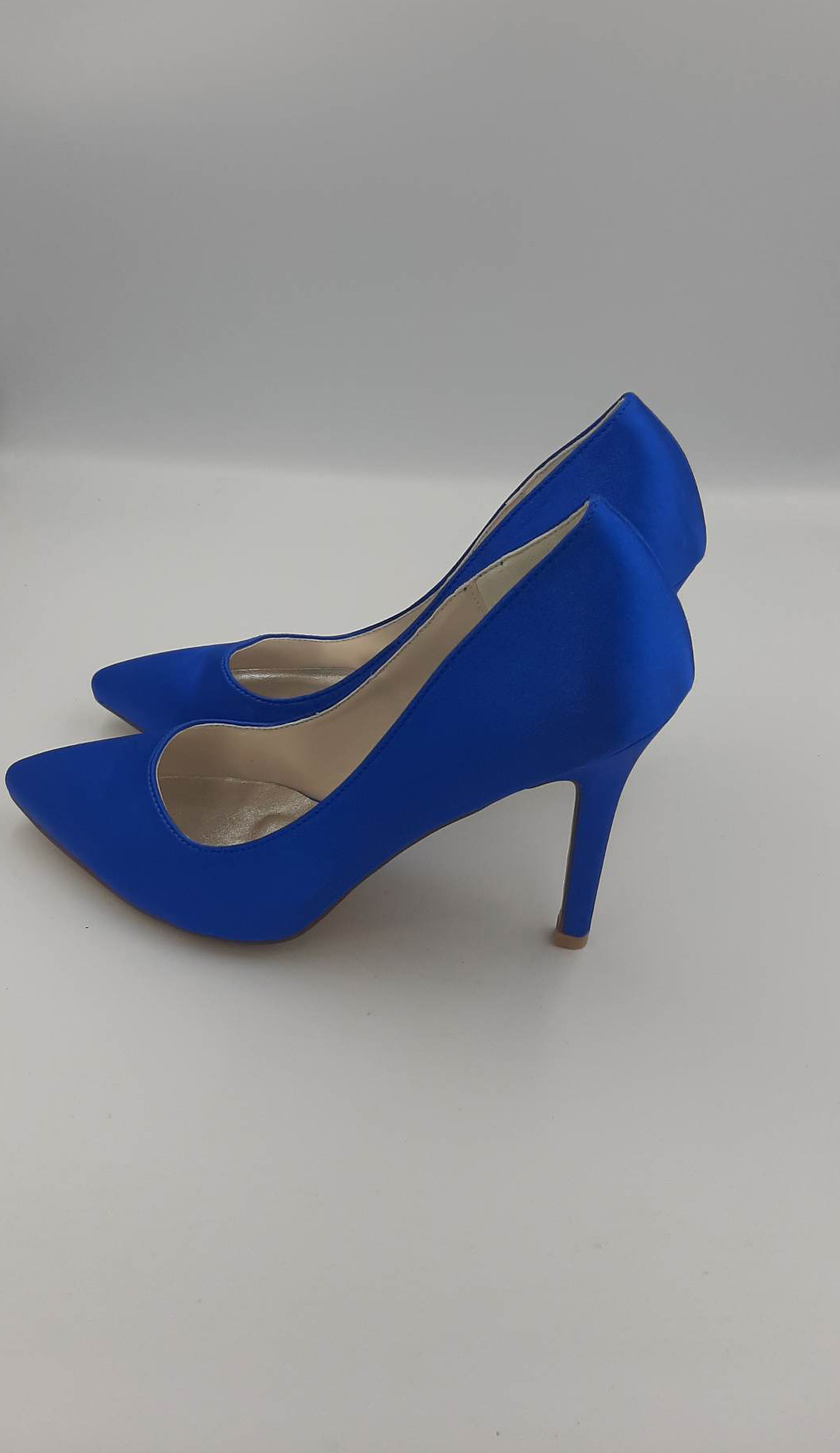 Damskie czółenka niebieska satyna roz. 38 - obrazek 2