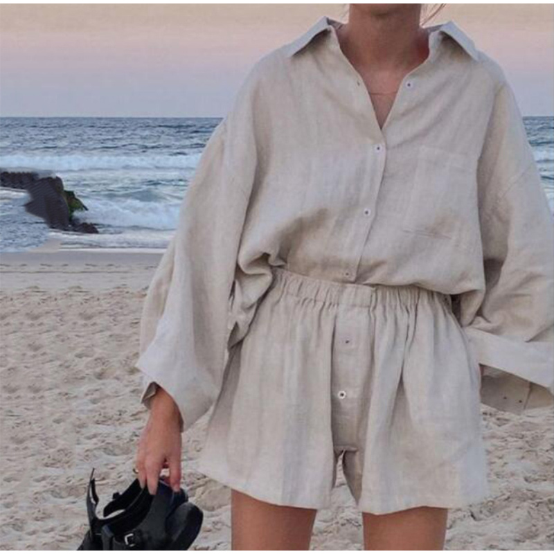 Damska komplet bluzka+spodenki OVERSIZE - obrazek 3