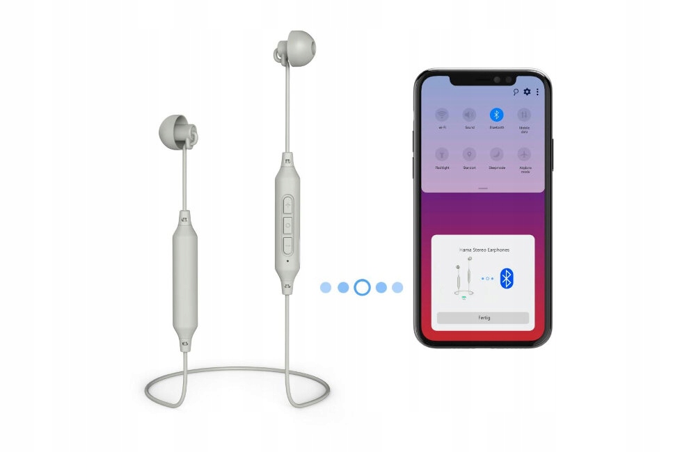 Słuchawki WEAR7009GR PICCOLINO, dokanałowe, bluetooth, szare, z mikrofonem - obrazek 2