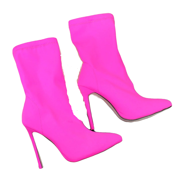 Damskie botki wsuwane jaskrawy róż