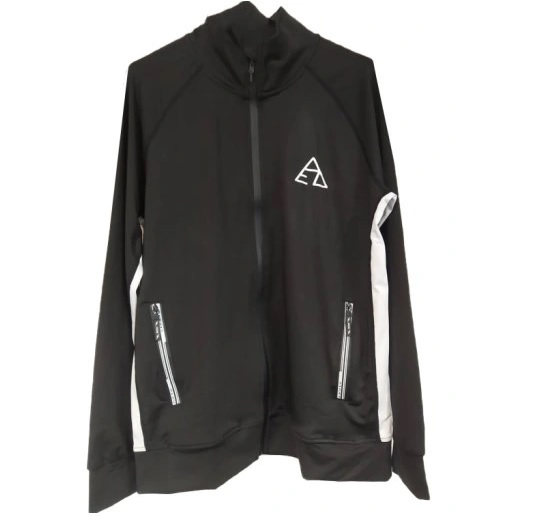 Męska sportowa bluza ze stójką czarna - obrazek 2