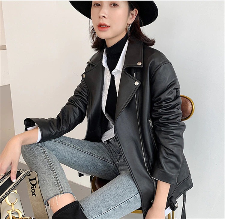 Damska kurtka motocyklowa skóra ekologiczna - obrazek 4