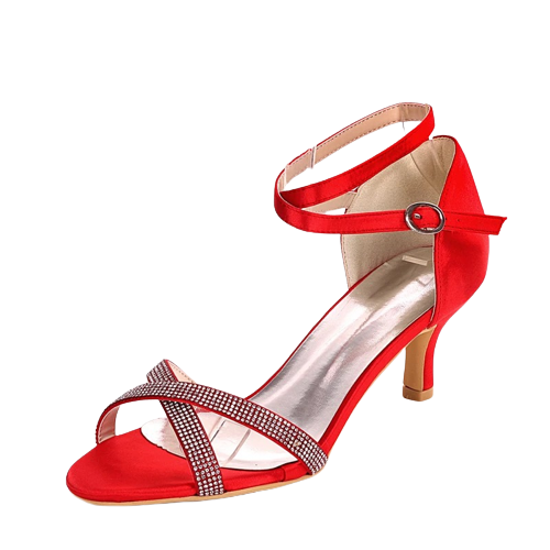 Damskie sandały w cekiny na obcasie