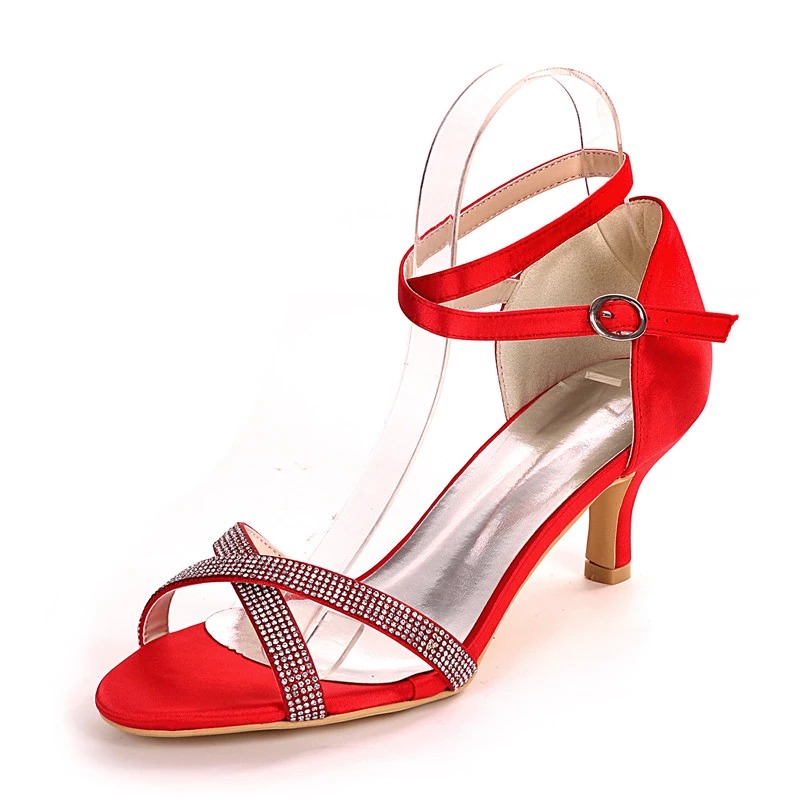 Damskie sandały w cekiny na obcasie - obrazek 2