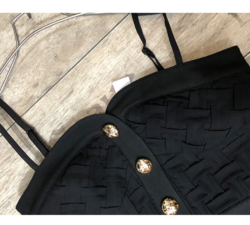 Damska czarna koszulka na ramiączkach - obrazek 5