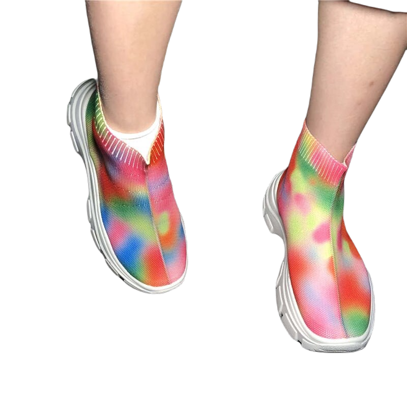 Damskie wielokolorowe sneakersy na platformie