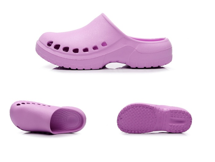 Damskie piankowe klapki fioletowe - obrazek 2