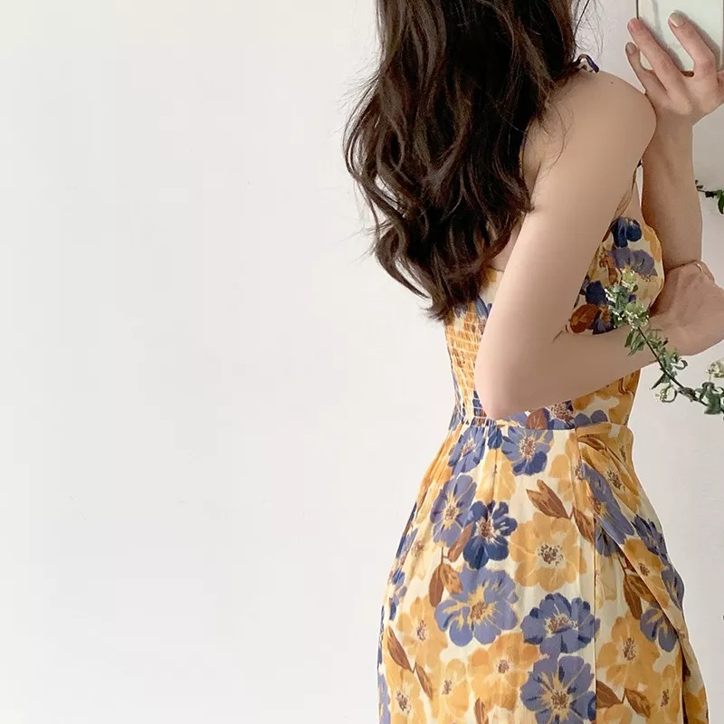 Damska kwiatowa sukienka w stylu VINTAGE - obrazek 3