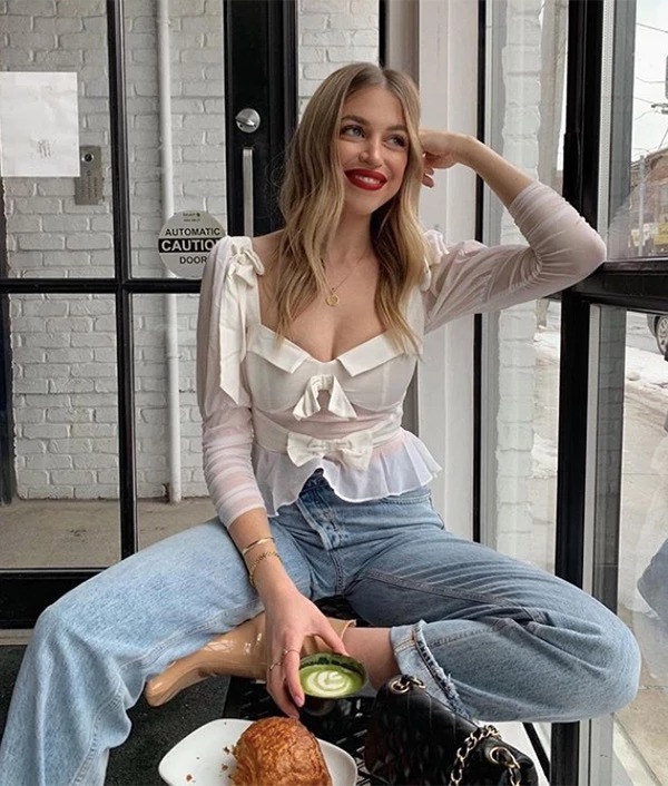 Damskie spodnie zapinane na bok - obrazek 2