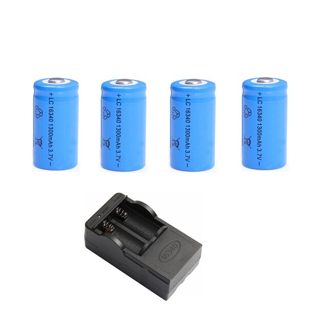 4x UltraFire Li-ion 4,2 V 1000mAh 16340 + ładowarka