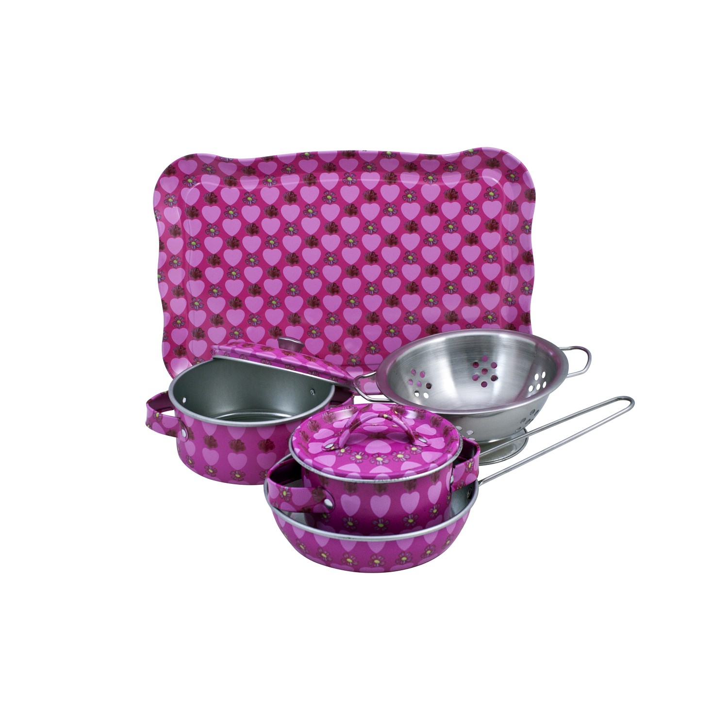 Small Foot 8975 Naczynia dziecięce Malin z metalu, różowe, 7 sztuk - obrazek 2