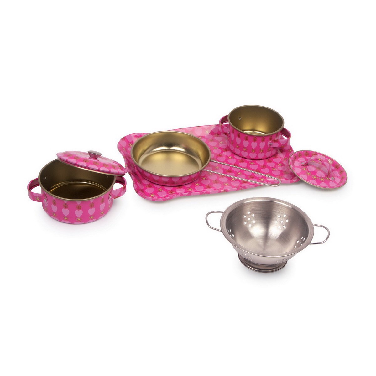 Small Foot 8975 Naczynia dziecięce Malin z metalu, różowe, 7 sztuk - obrazek 6