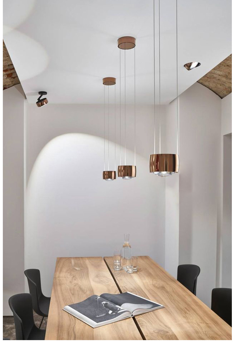 Nowoczesna wisząca lampa LED - Miedziana elegancja - obrazek 2