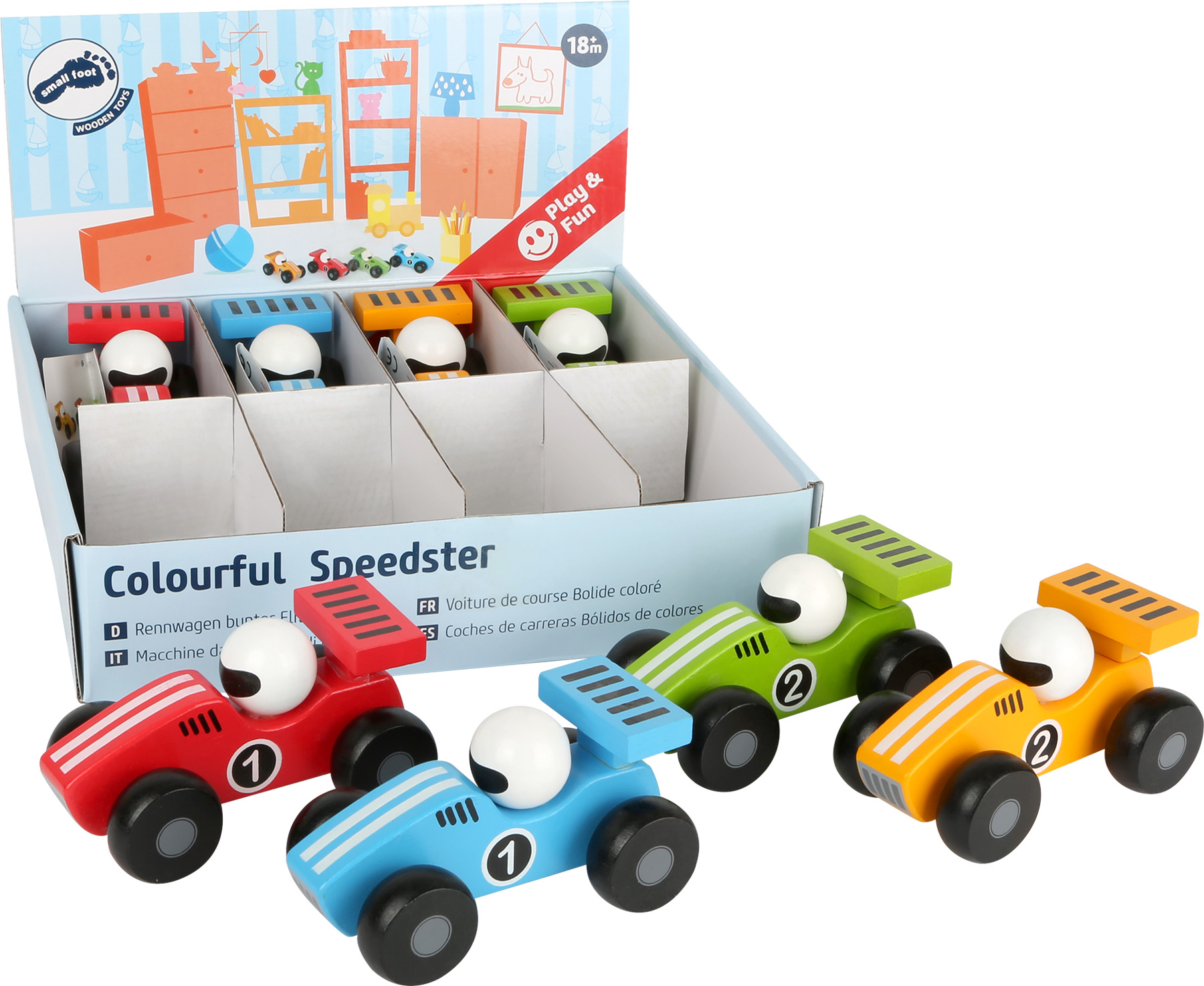 8 sztuk małych wyścigowych samochodzików small foot 10501