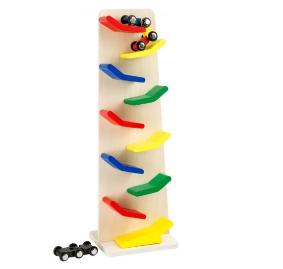 Small Foot 7871 Drewniana zjeżdżalnia tor z pociągami