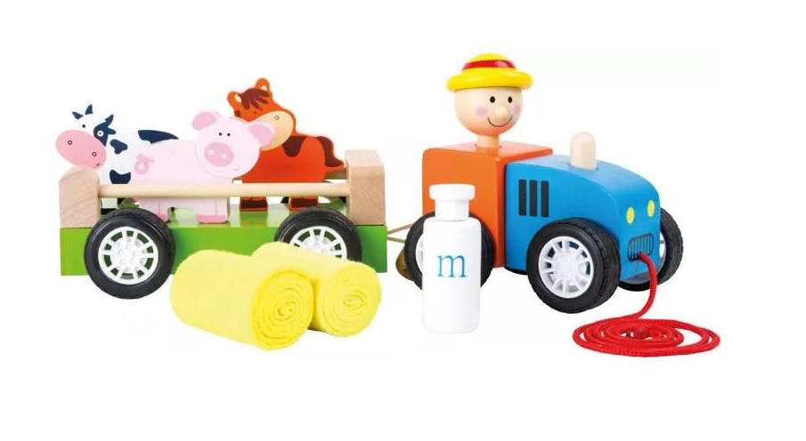 Zabawka Do Ciągnięcia Farmer Na Traktorze