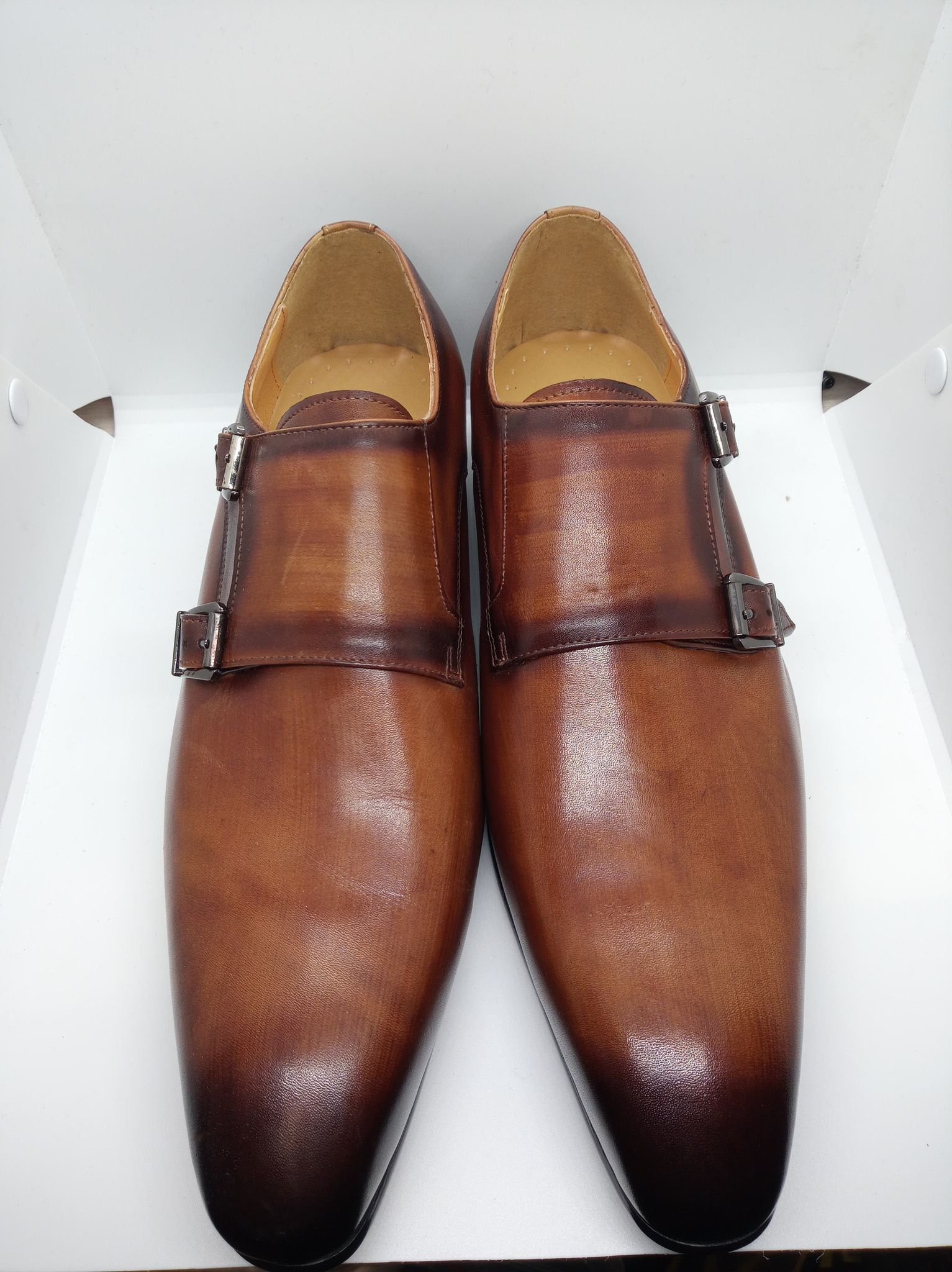 Męskie eleganckie półbuty z klamerkami 26,5cm - obrazek 2