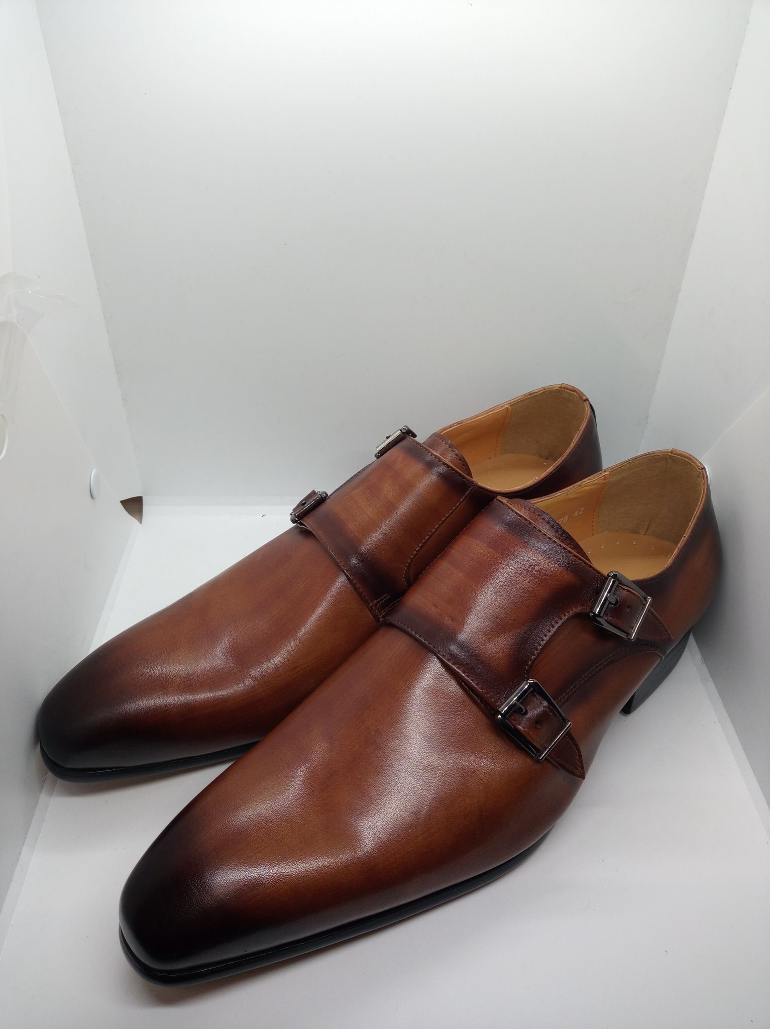 Męskie eleganckie półbuty z klamerkami 26,5cm - obrazek 4