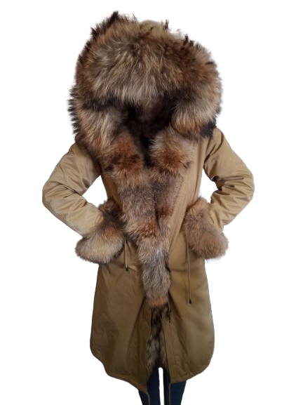 Damska parka 3w1 z odpinaną futrzaną podszewką