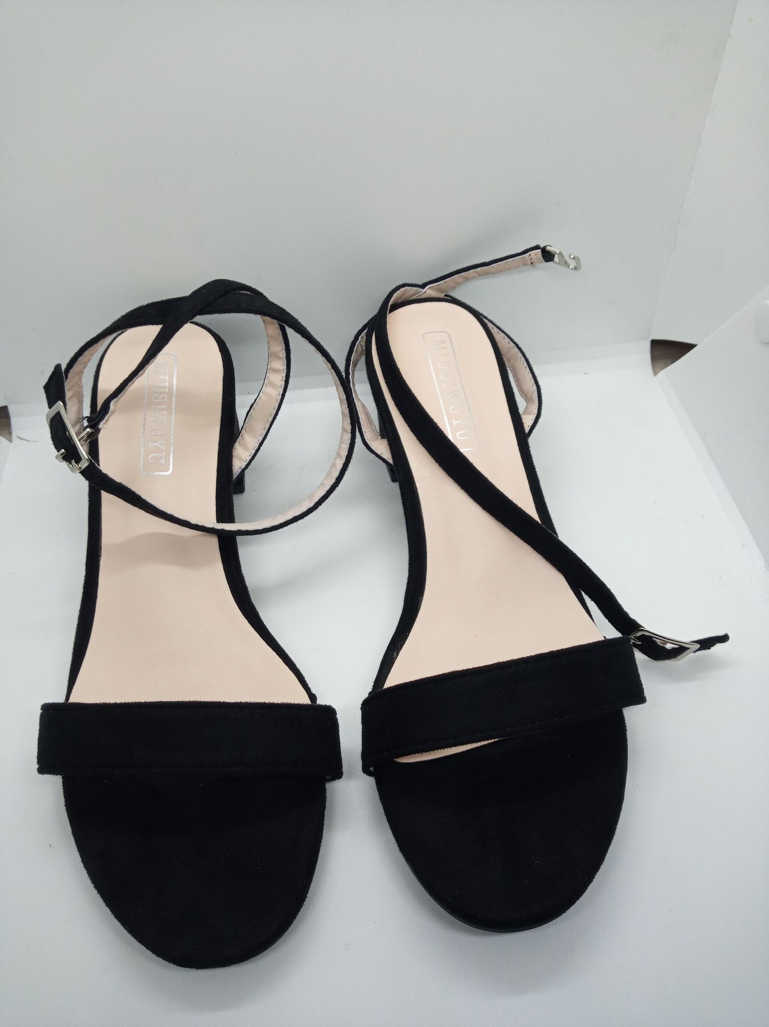 Damskie zamszowe sandały na klocku 23,5cm - obrazek 3