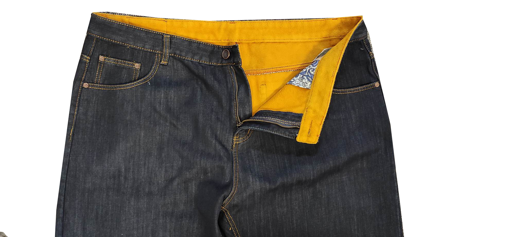 Ocieplane spodnie męskie jeasnowe plus size - obrazek 2