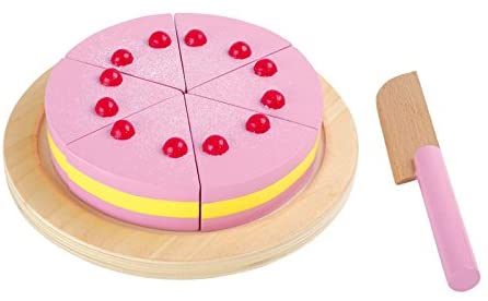 Small Foot 1211 Drewniany tort z tacą i nożem drewnianym - obrazek 2