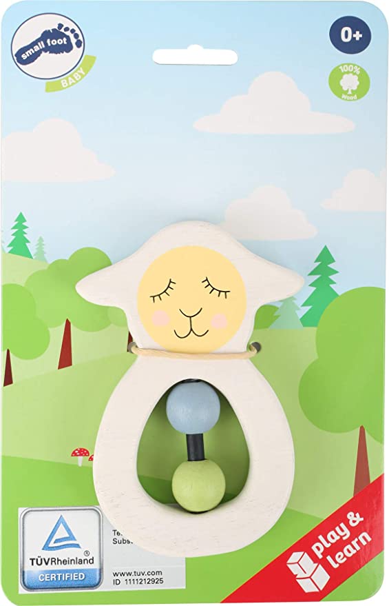 Small Foot 10519 Lotta drewniana owieczka z dwoma kolorowymi koralikami - obrazek 2