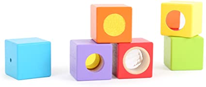 Small Foot 10636 Małe kwadratowe drewniane klocki - obrazek 2