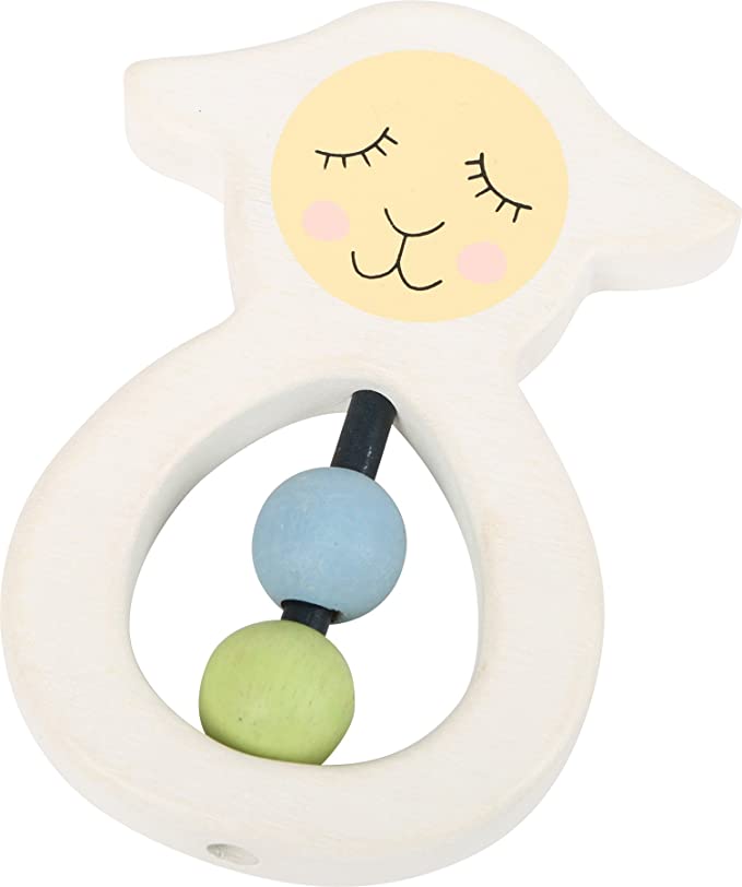 Small Foot 10519 Lotta drewniana owieczka z dwoma kolorowymi koralikami