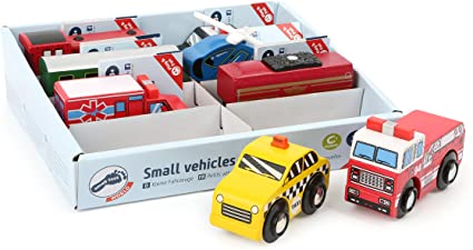 Small Foot 10645 zestaw drewniany 8 pojazdów dla dzieci - obrazek 3