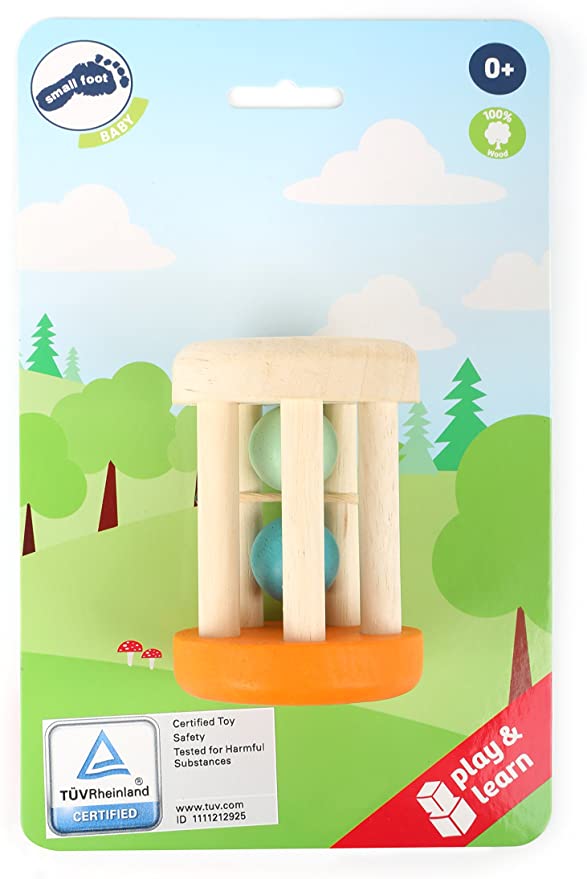 Small Foot 10657 Grzechotka dla niemowląt z drewna z 2 kulkami - obrazek 3