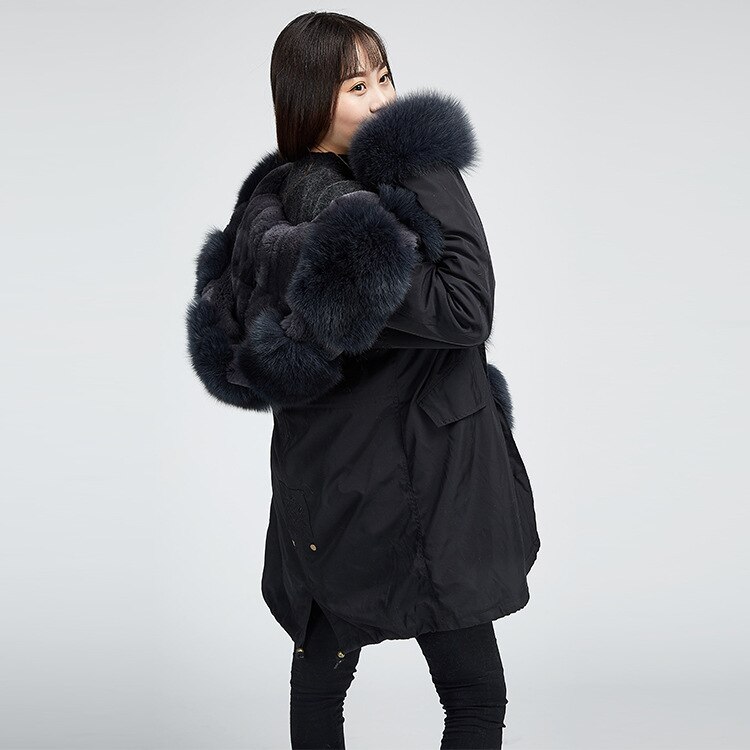 Damska parka 3w1 z odpinaną futrzaną podszewką - obrazek 5