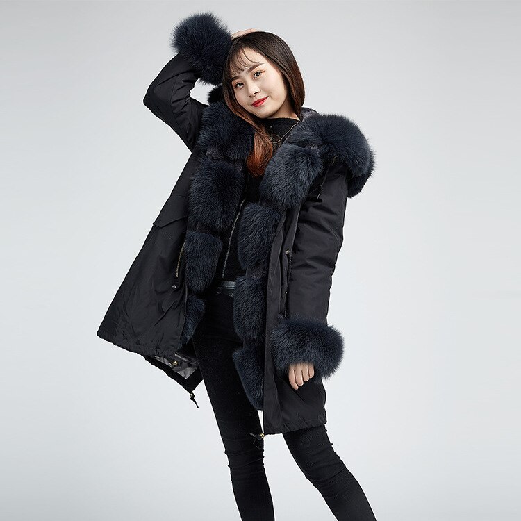 Damska parka 3w1 z odpinaną futrzaną podszewką - obrazek 3