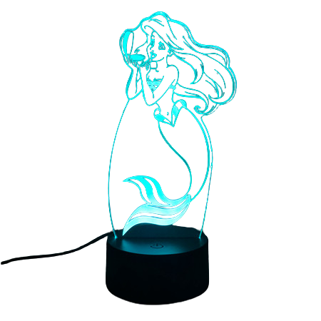 Lampka LED 3D Syrenka Arielka