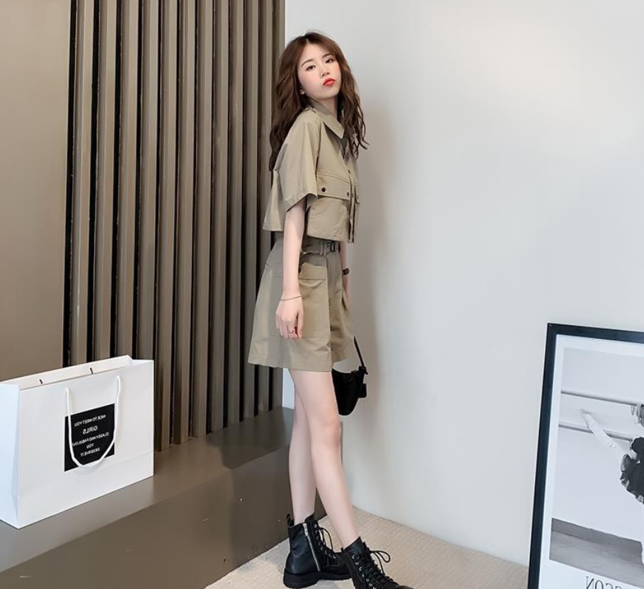 Damski komplet w stylu casual KOSZULA+SZORTY - obrazek 4