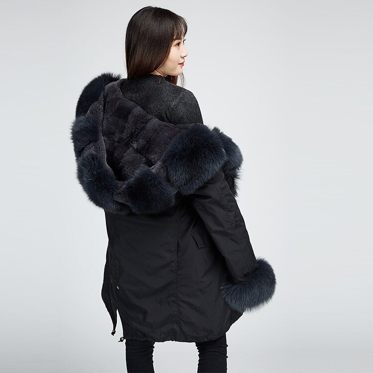 Damska parka 3w1 z odpinaną futrzaną podszewką - obrazek 2