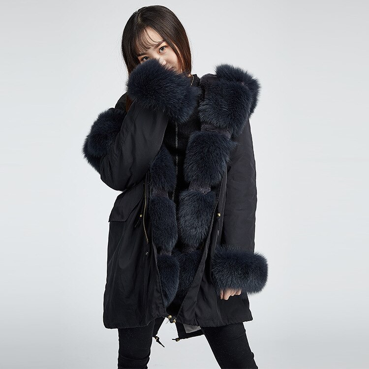 Damska parka 3w1 z odpinaną futrzaną podszewką - obrazek 4