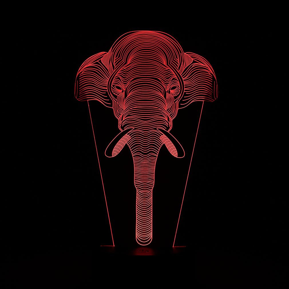 Lampka LED 3D Słoń - obrazek 3