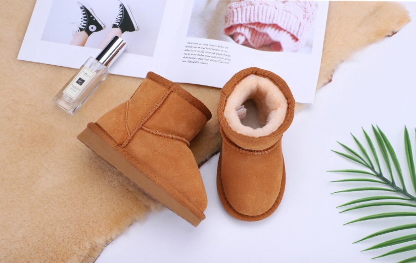 Dziecięce zamszowe śniegowce 21cm - obrazek 3