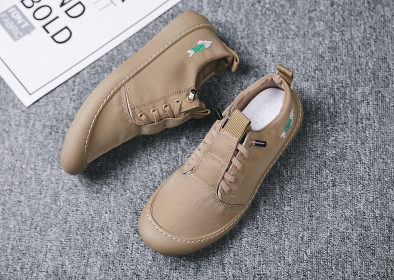 Męskie beżowe trampki w stylu CASUAL 25,5cm - obrazek 4