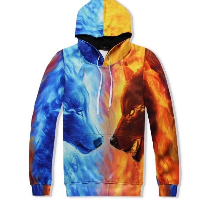 Męska bluza 3D Wilki