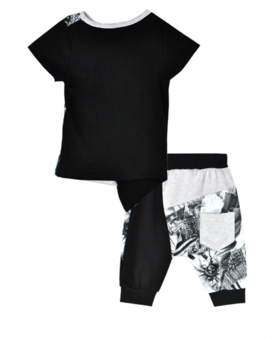 Chłopięcy komplet z nadrukiem koszulka+spodnie - obrazek 2