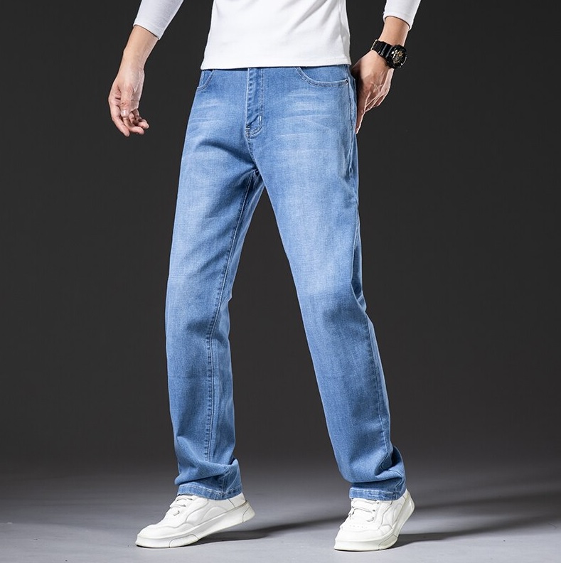 Męskie klastyczne spodnie jeansowe - obrazek 4