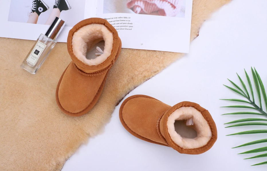 Dziecięce zamszowe śniegowce 21cm - obrazek 2