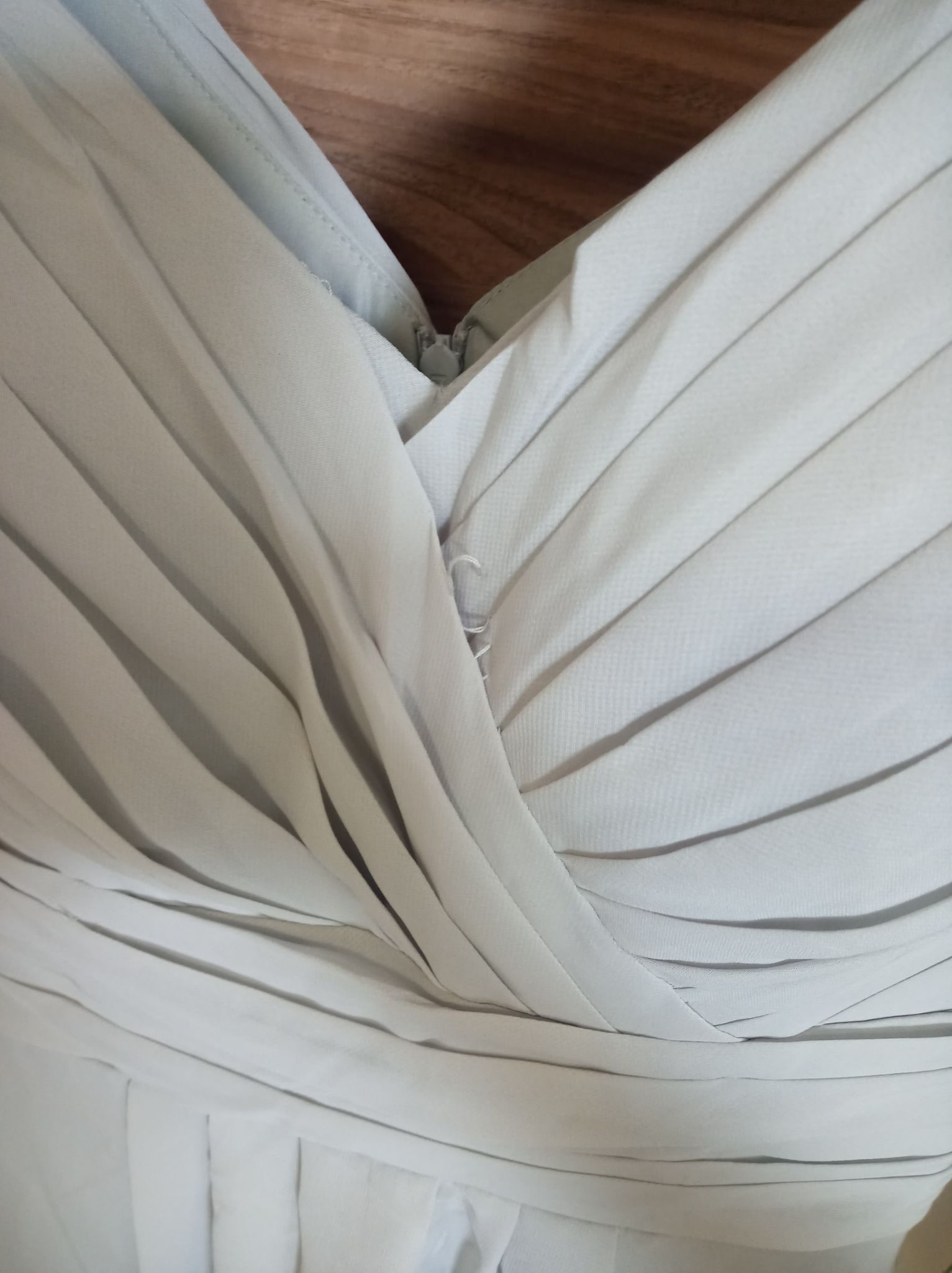 Sukienka szyfonowa dla druhny z dekoltem V SZARA ! - obrazek 5